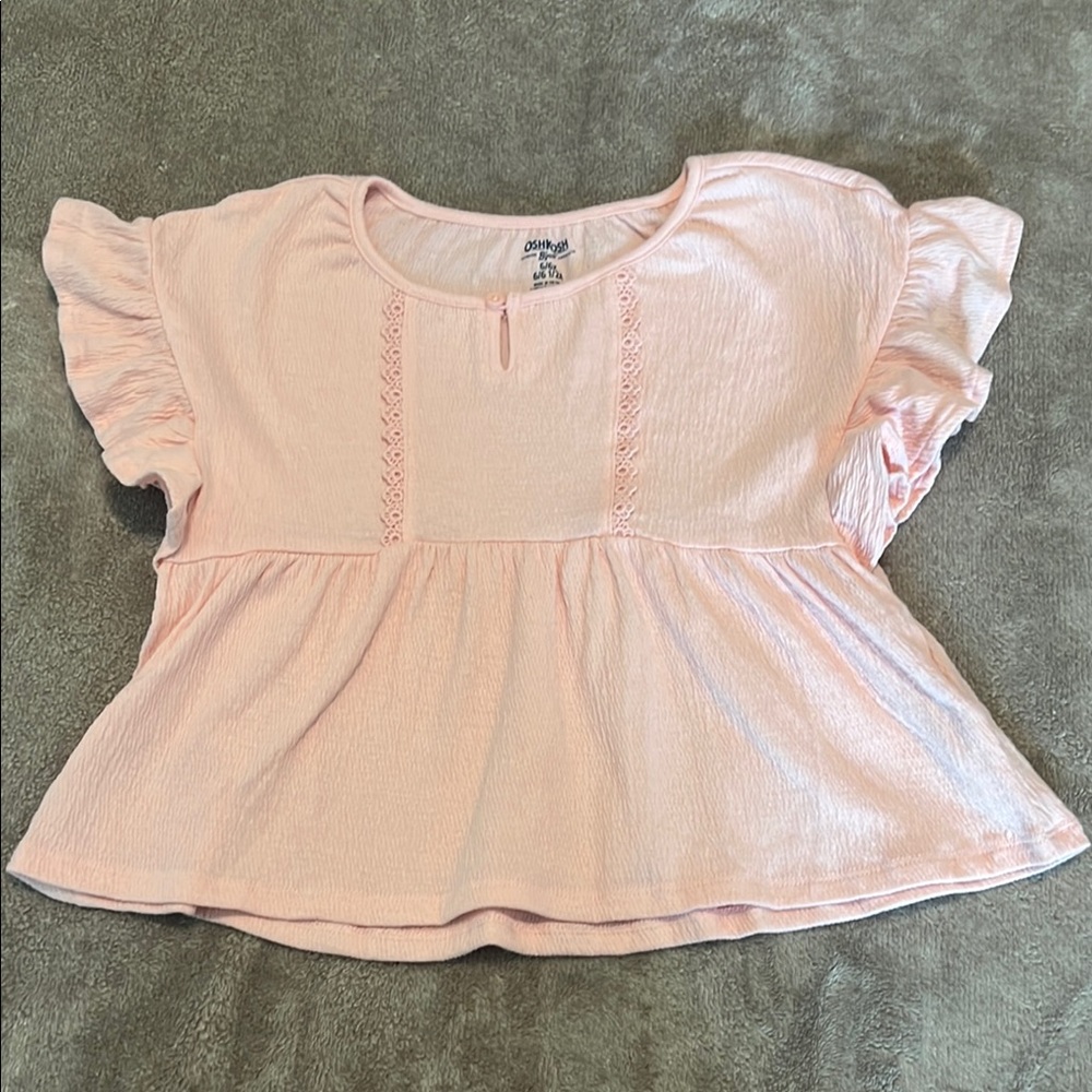 OshKosh B'gosh Pink Flutter Sleeve Blouse